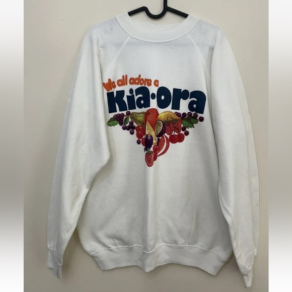 Hanes Other - Hanes Kia Ora sweatshirt jumper graphic print white vintage Made in USA size XL